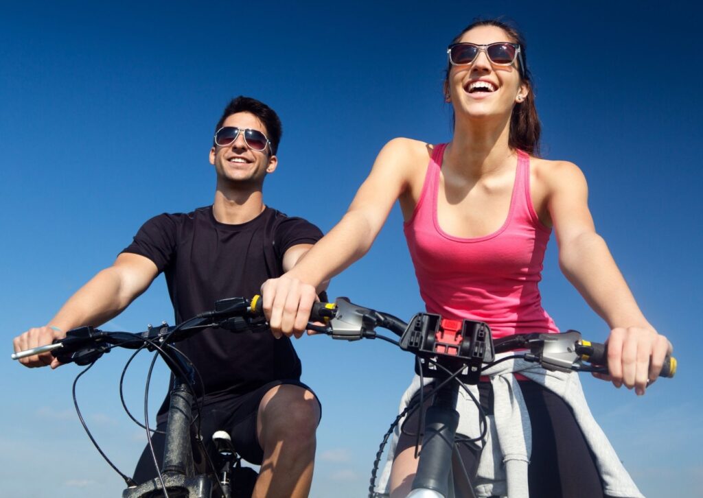 Healthy cyclist, cycling to work