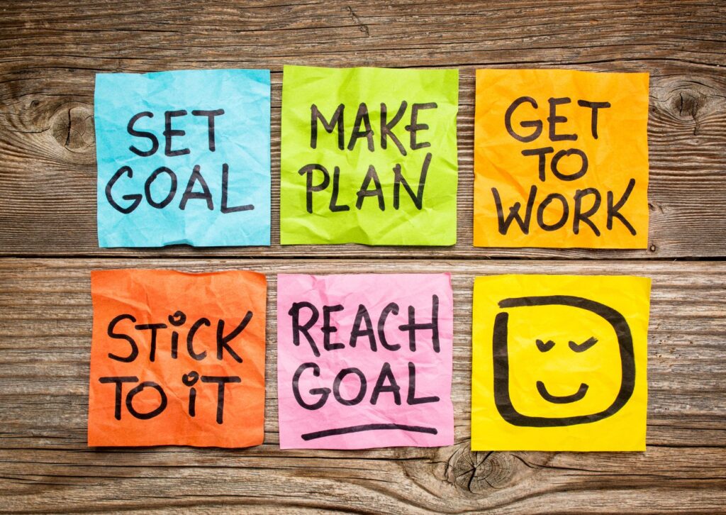 goal-setting-plan-written-on-post-it-notes