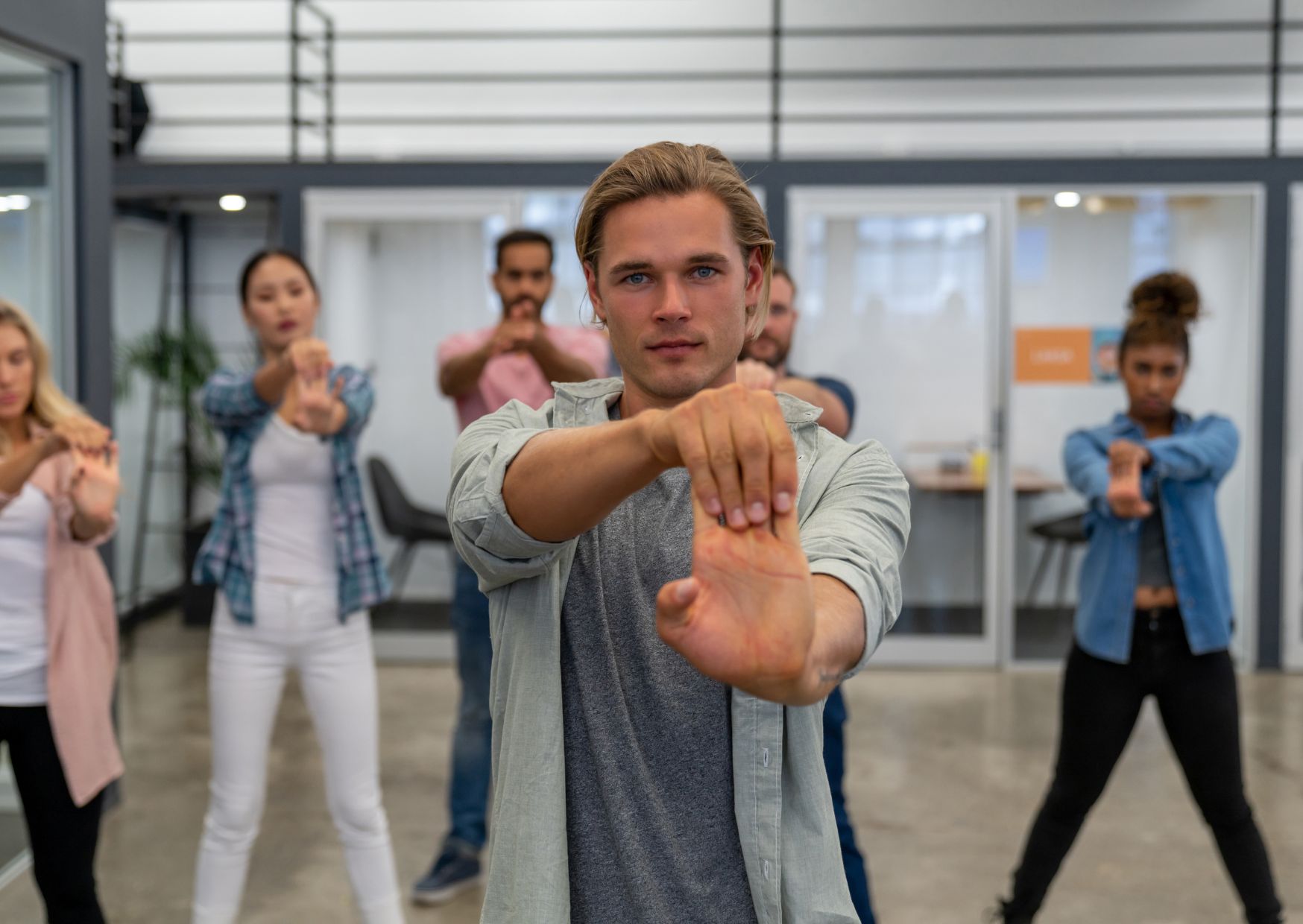 Group wellbeing activity stretches