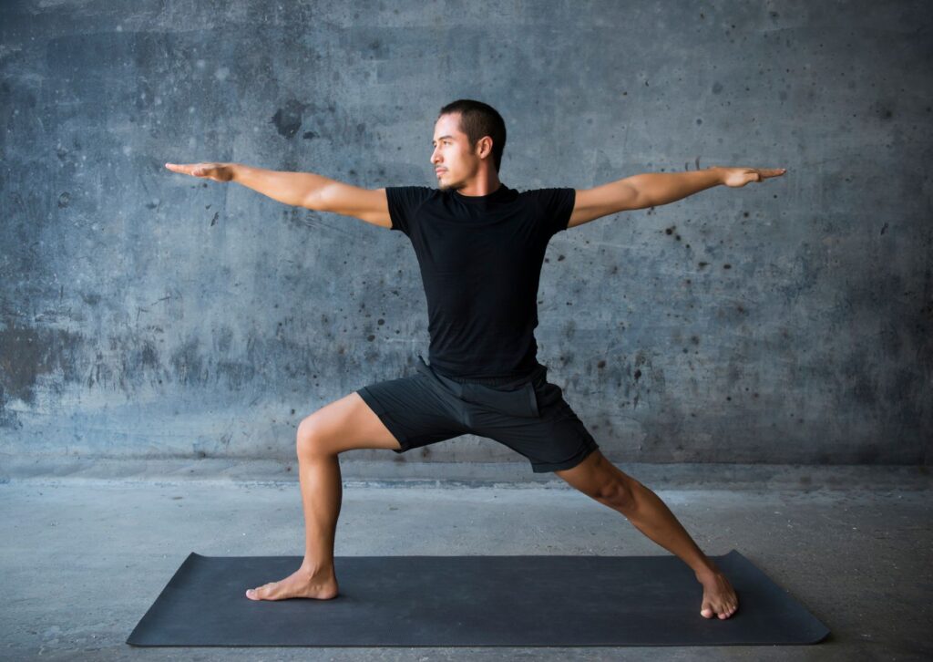 healthy man doing yoga