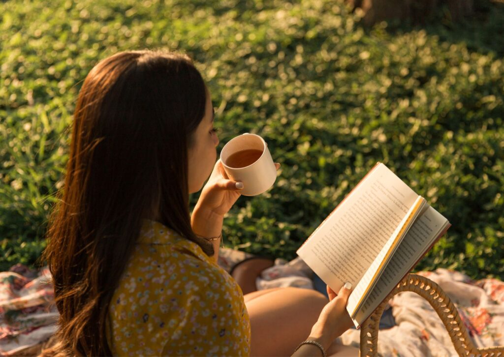 lady reading a book