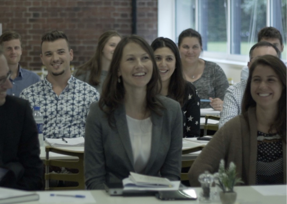 Happy Staff during employee wellbeing workshop